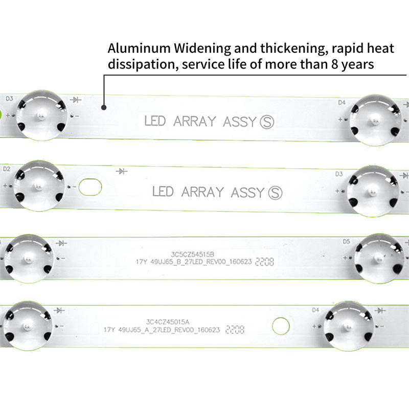 TV LED contraluz 17y 49uj65 A / B 27led - rev000 160623, adecuado para LG 49uj701v 49uj65 3v 3 pares / set