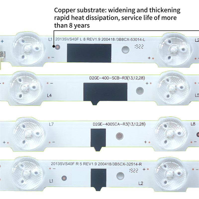 TV Led Backlights for Samsung 40F D2GE-400SCA/B-R3 2013SVS40F L/R 8 REV1.9 Led Strips for TV