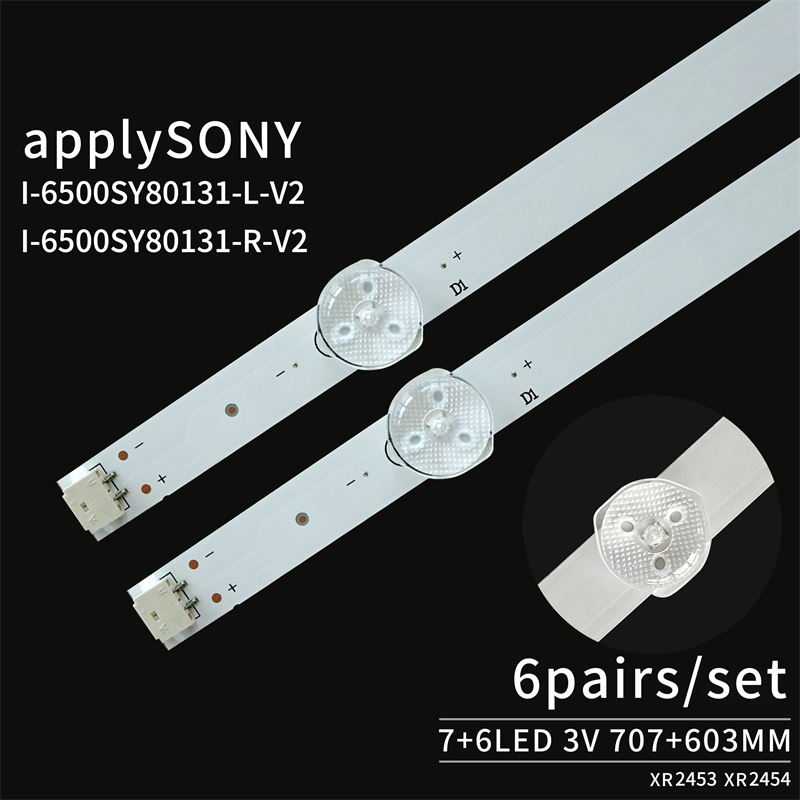 Sony KD - 65x8000g TV contraluz I - 6500sy80131 - L - V2 I - 6500sy 80131 - R - V2 7 + 6led 3v 6 pares / set