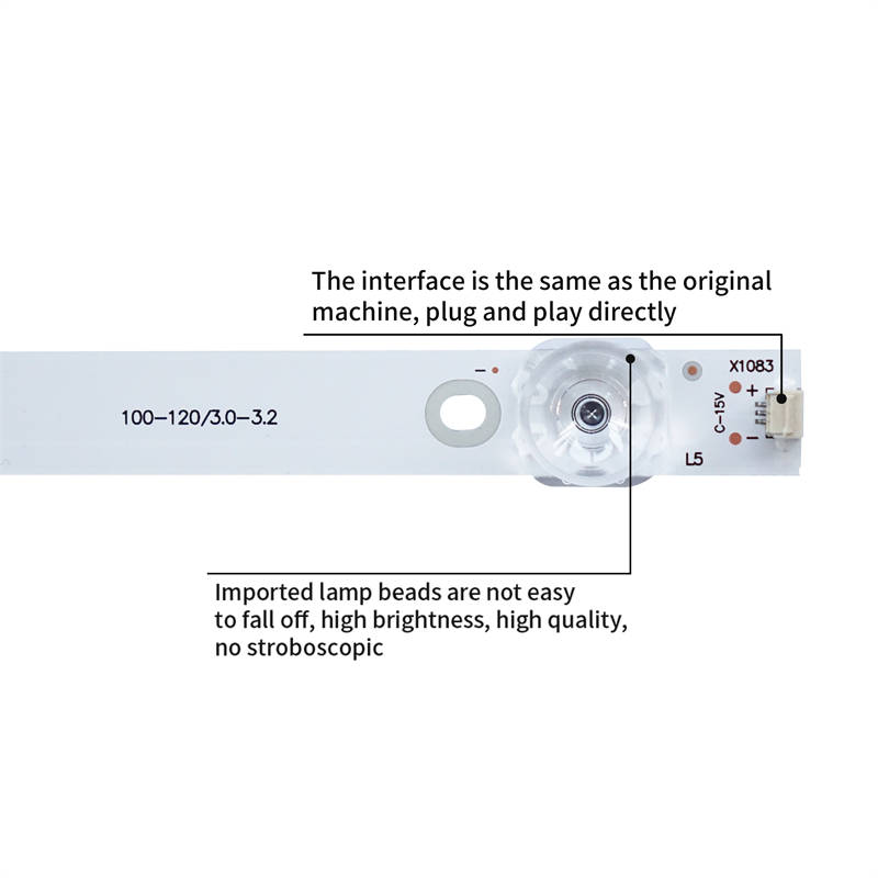 تى سى ال 55 بوصة 10 قطعة / مجموعة 3V 490mm التلفزيون أدى الإضاءة الخلفية js-d-jp55eu-051ec js-d-jp15eu-0