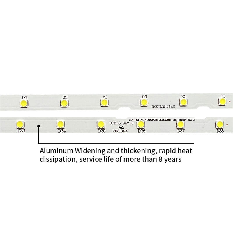 تلفزيون LED الخلفية aot-43-nu7100f2x28-3030cd6t-2d1-28s1p rev.2 سامسونج 43 بوصة 2 قطعة / مجموعة 6V