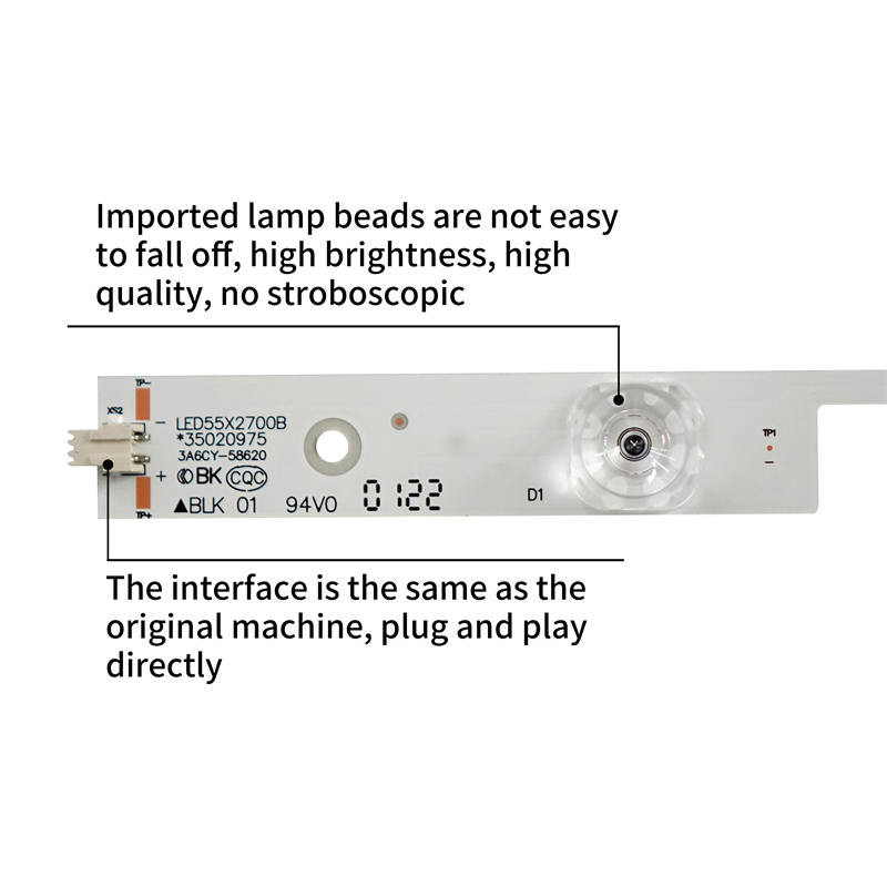 TV LED Backlight Strip LED55E92U LED55S8000 LED55X2700B 35020975 35020981for Konka T55U A55U 12pieces/set 6Led 3V