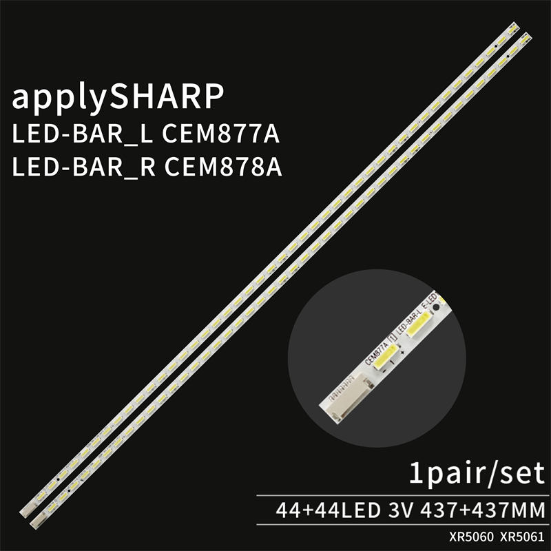 TV LED Backlight Strip LED-BAR_L/R CEM877A CEM878A for SHARP LC39LE440M 44LED 3V