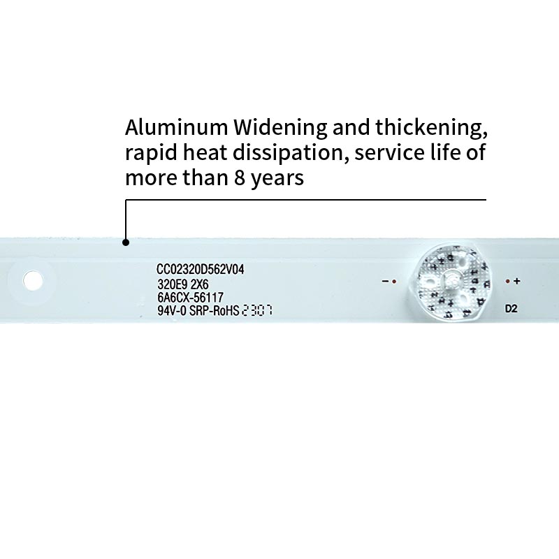 التلفزيون أدى قطاع الإضاءة الخلفية cc02320d562v04 320e9 2x6 ينطبق على اموي le8822a m32d-1 le32 6led 6V