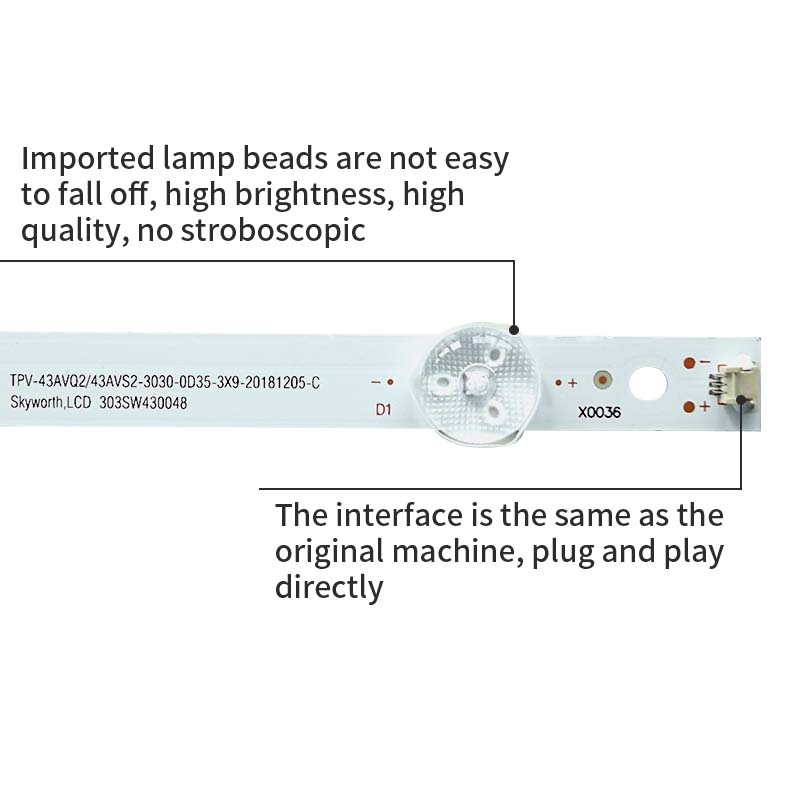 Barra de Retroiluminación LED de televisión cejj - lb430z - 9s1p - m3030 - D - 1 LB - pm3030 - gjd3x3133x9aqh2 - y para Philips 43pff5292 / t