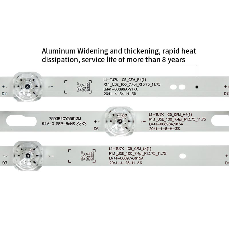 تلفزيون LED الإضاءة الخلفية lm41-00897a / 915a / 00898a / 916a سامسونج un75tu7000f ue75tu7100