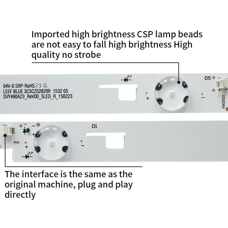 TV LED Arka ışığı & # 160; SVY490A23_ReV00_4LED_L/R_150223 Sony KD- 49XD7005 KD- 49XD7066 LC490EQY 49X8000C