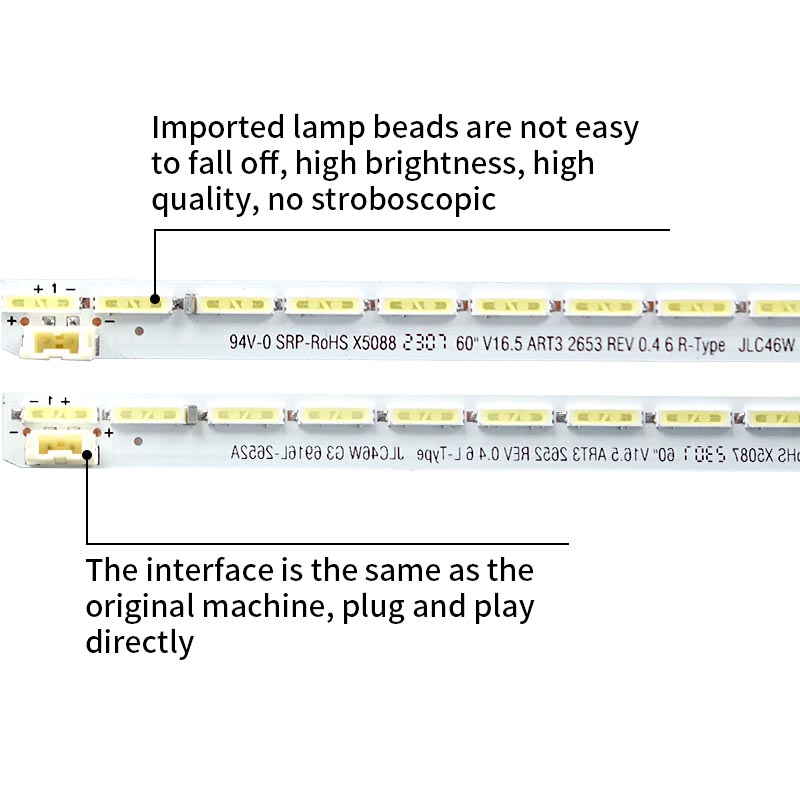 LED TV Backlight Strips 60 V16.5 ART3 2652 REV 0.4 6 L-Type JLC46W G3 6916L-2652A for 60UF7702-CC