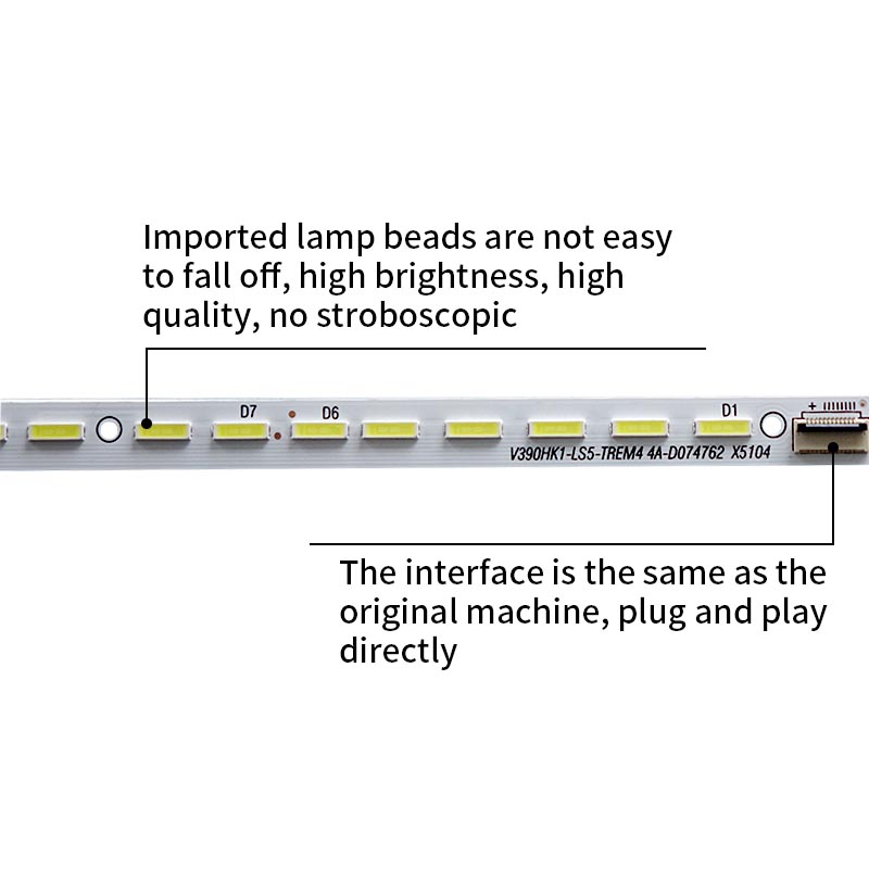 LED TV Backlight Strips V390HK1-LS5-TREM4 4A-D074762 E117098 for LE39A720 LED39K300J LE39A700K