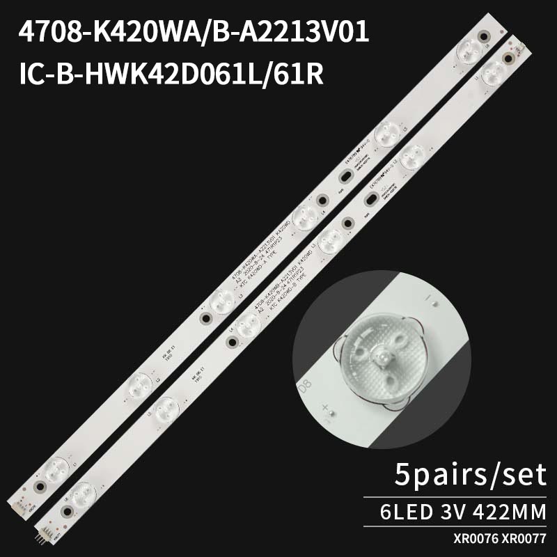 LED TV Backlight Strips 4708-K420WA-A2213V01 K420WD A-TYPE for 42PFL1335/T3 42PFL5040/T3 42HFL2335/T3