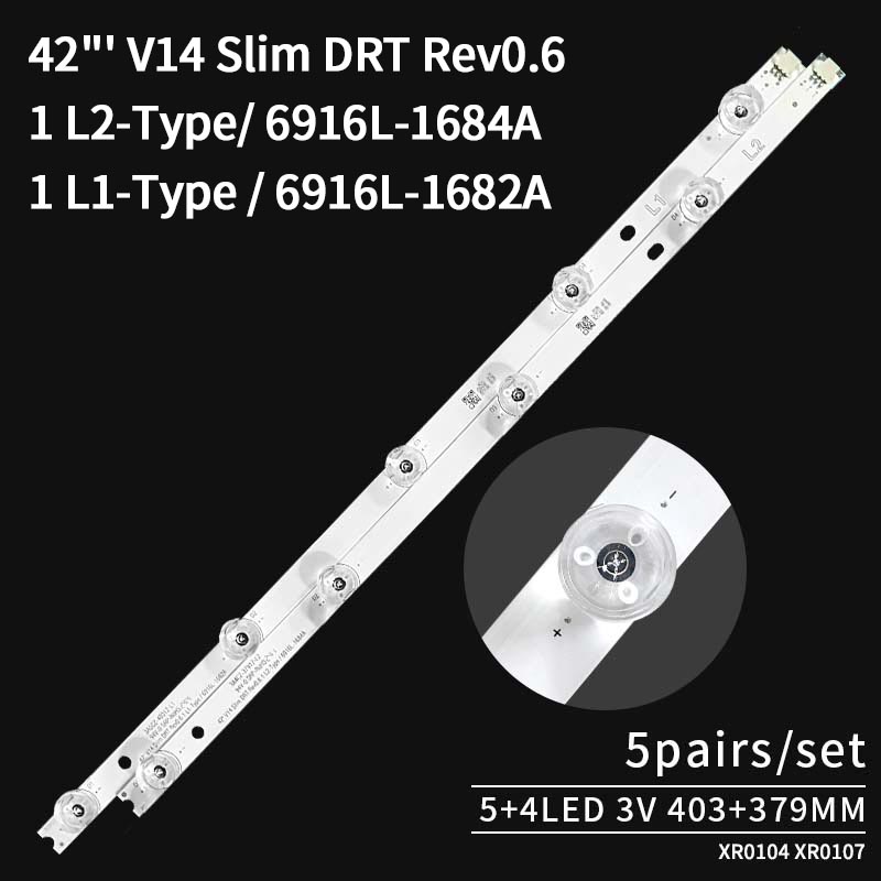 LED TV Backlight Strips 6916L-1684A 42 V14 Slim DRT Rev0.6 1 L2-Type for 42LB677V LC420DUH 42LB673 42LY970 42LB670V-ZA